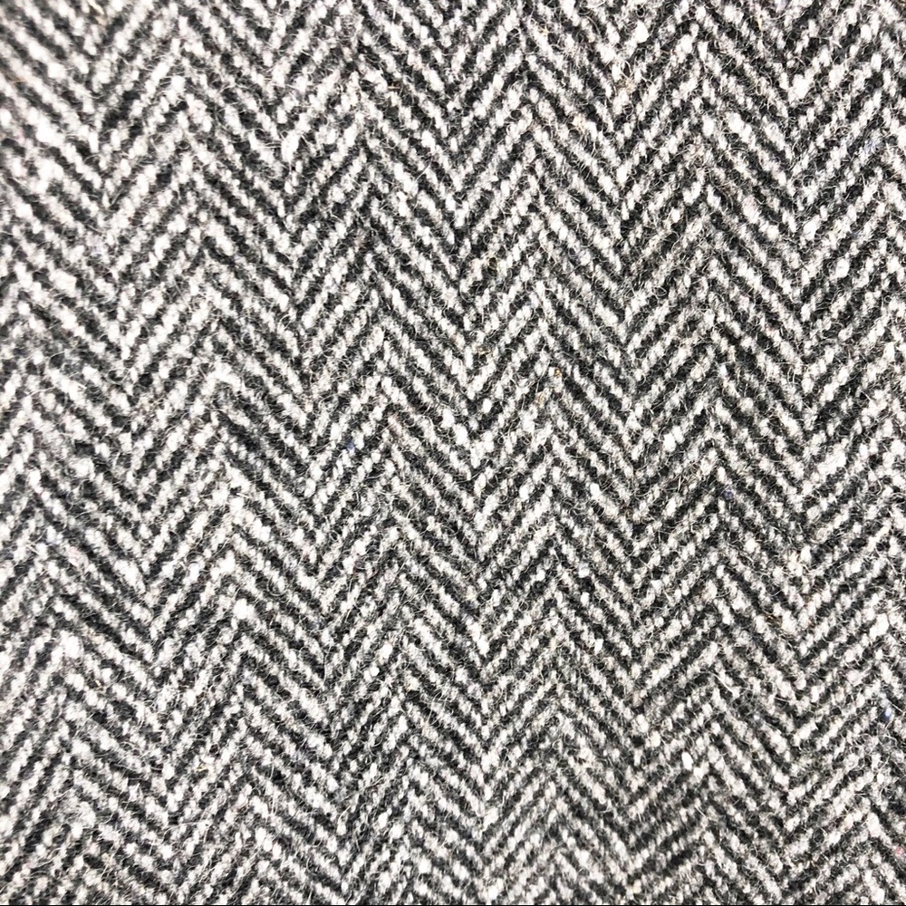 🌿 London Fog Gray Black Chevron Herringbone Coat - Picture 4 of 12
